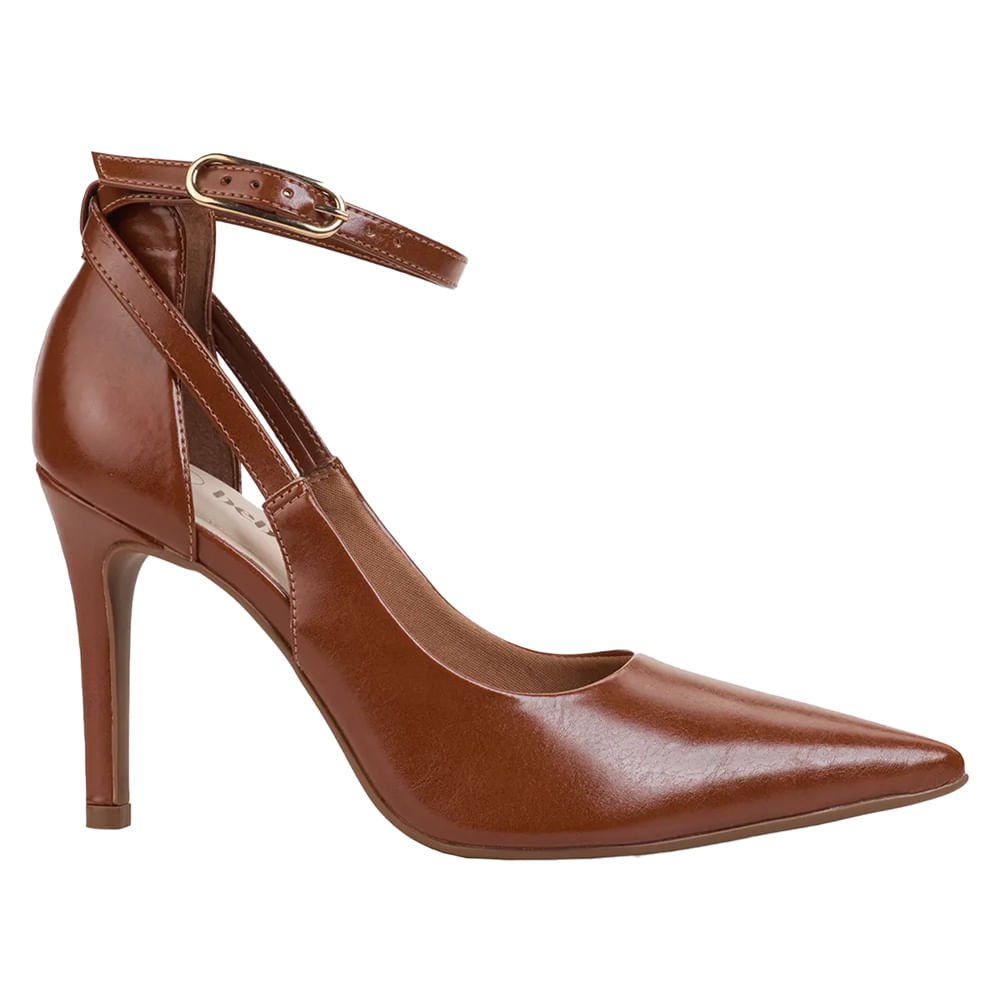 Scarpin Feminino Bebecê Napa Salto Fino Elegante Marrom