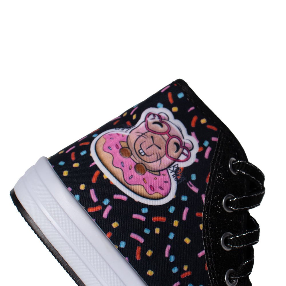 Tênis Infantil Winipeg Capivara Donut Preto/Rosa Preto/Rosa 5
