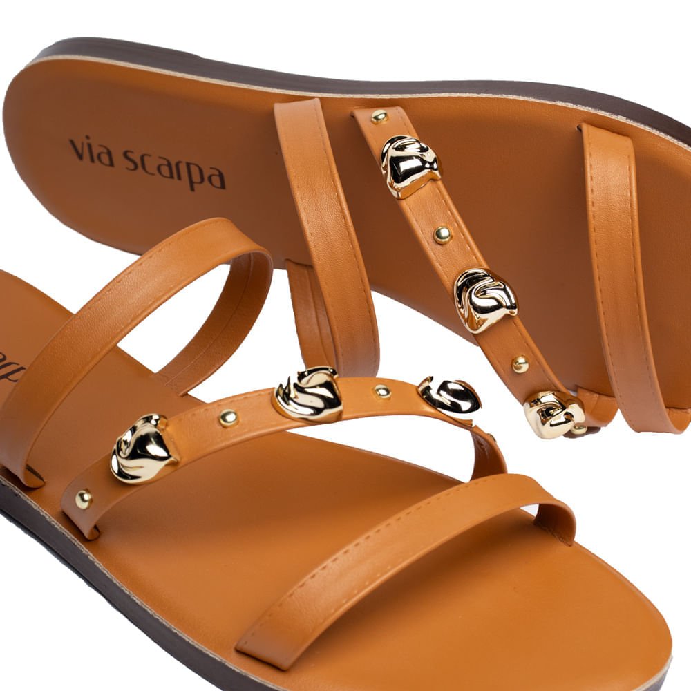 Rasteira Feminina Via Scarpa Napa Flatform Marrom Marrom 4