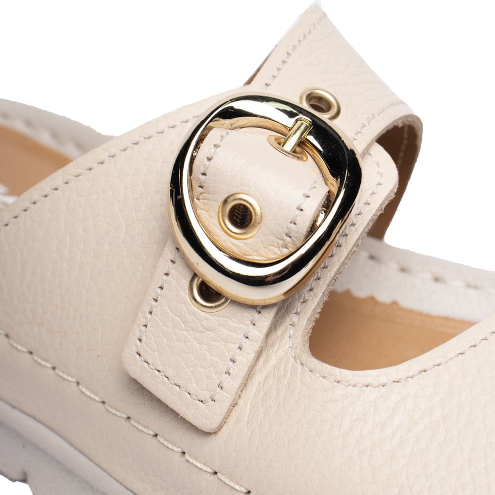 Tamanco Feminino Pegada Couro Levitech Off White/Bege Off White 5