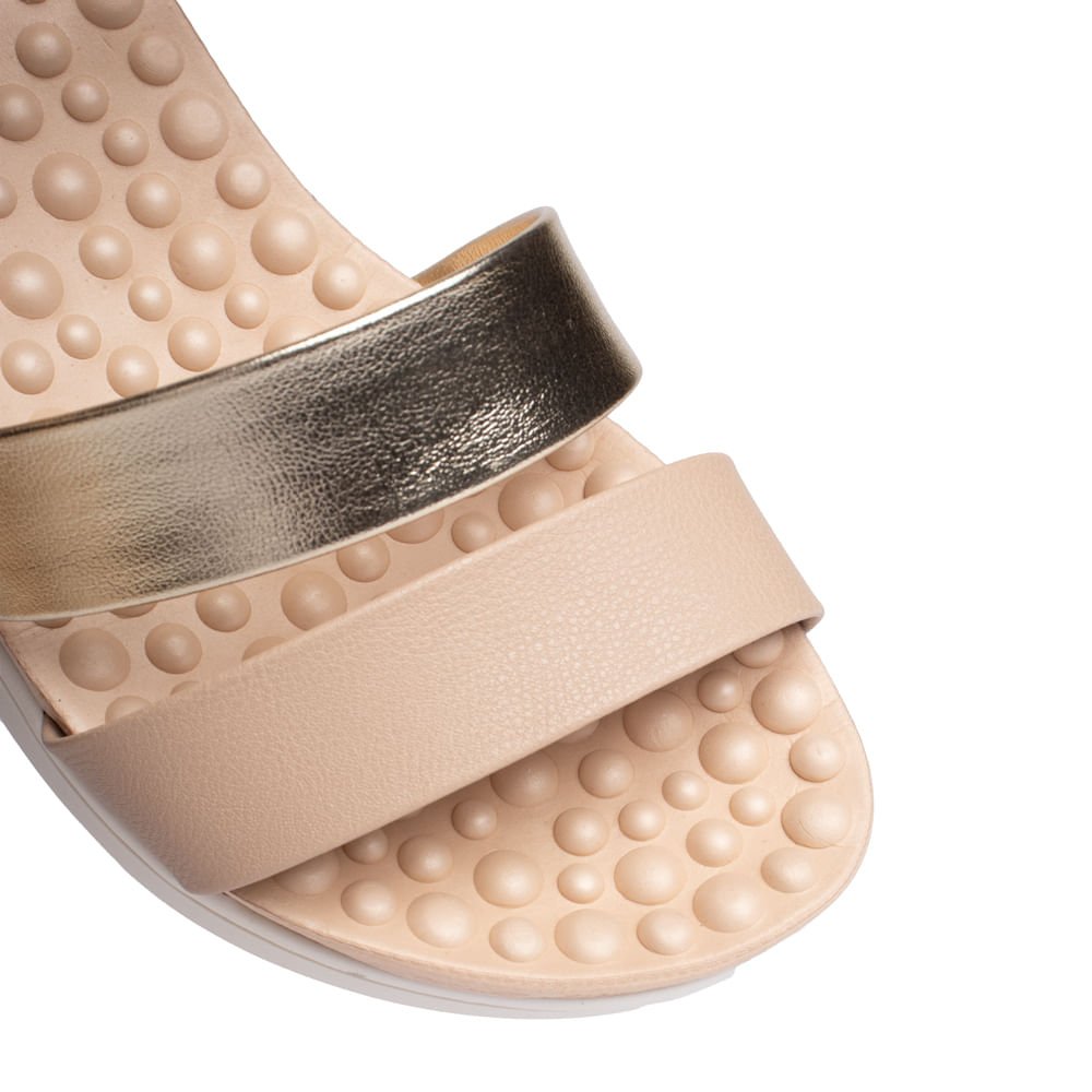 Sandália Feminina Modare com Tira Metalizada Bege Claro Bege Claro 5