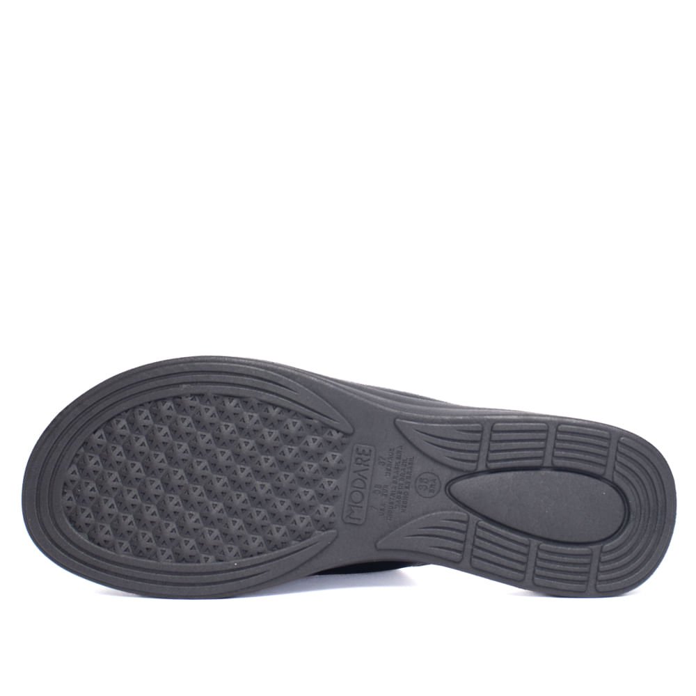 Tamanco Feminino Modare Anabela com Fivelas Preto Preto 2