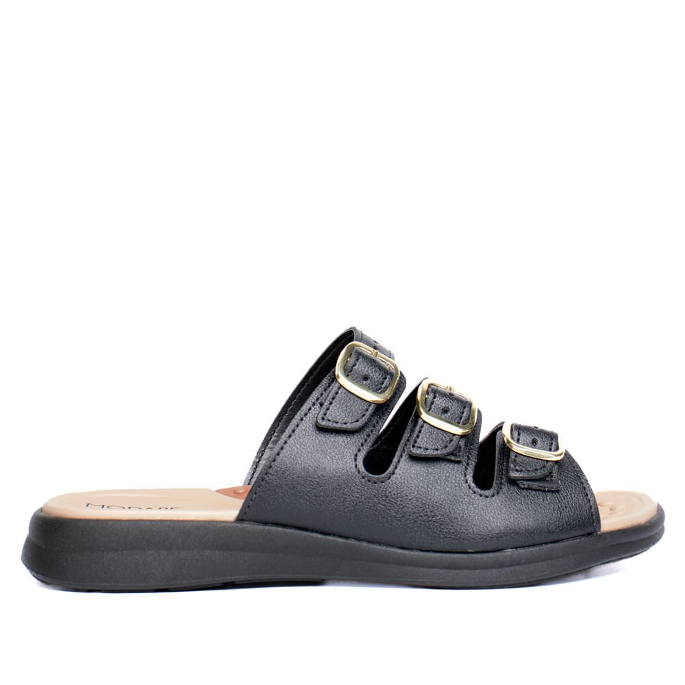 Tamanco Feminino Modare Anabela com Fivelas Preto