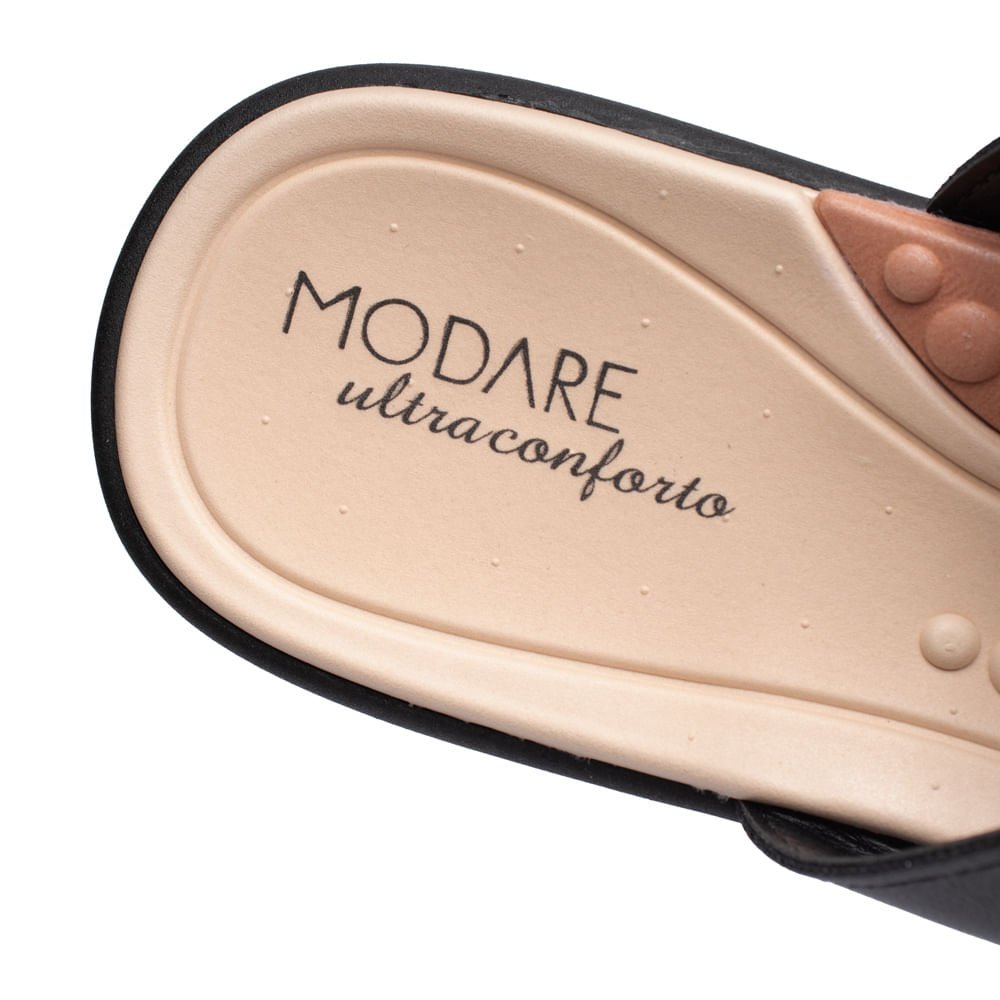 Tamanco Feminino Modare Anabela com Fivelas Preto Preto 5