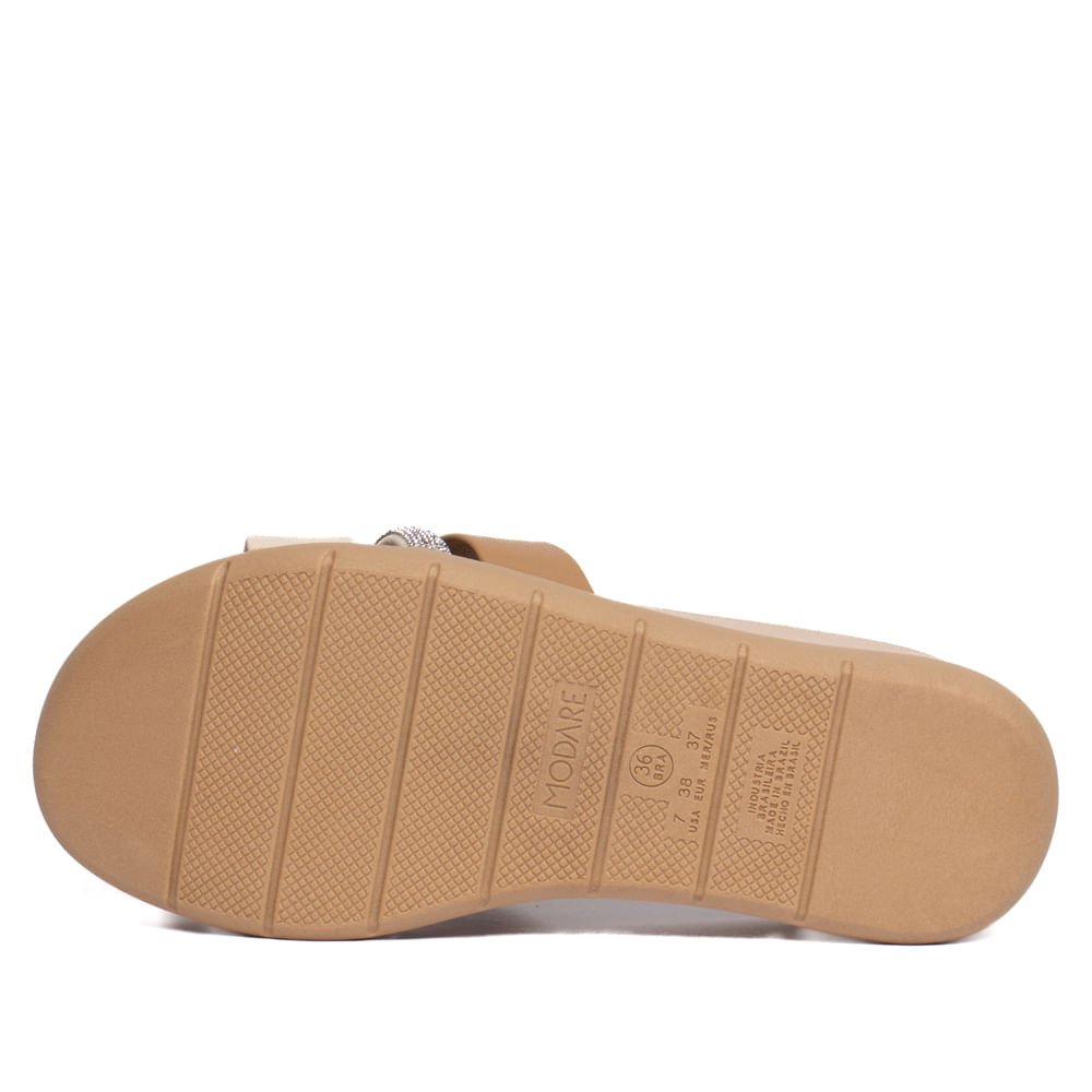 Tamanco Feminino Modare Anabela com Strass Bege Bege 2