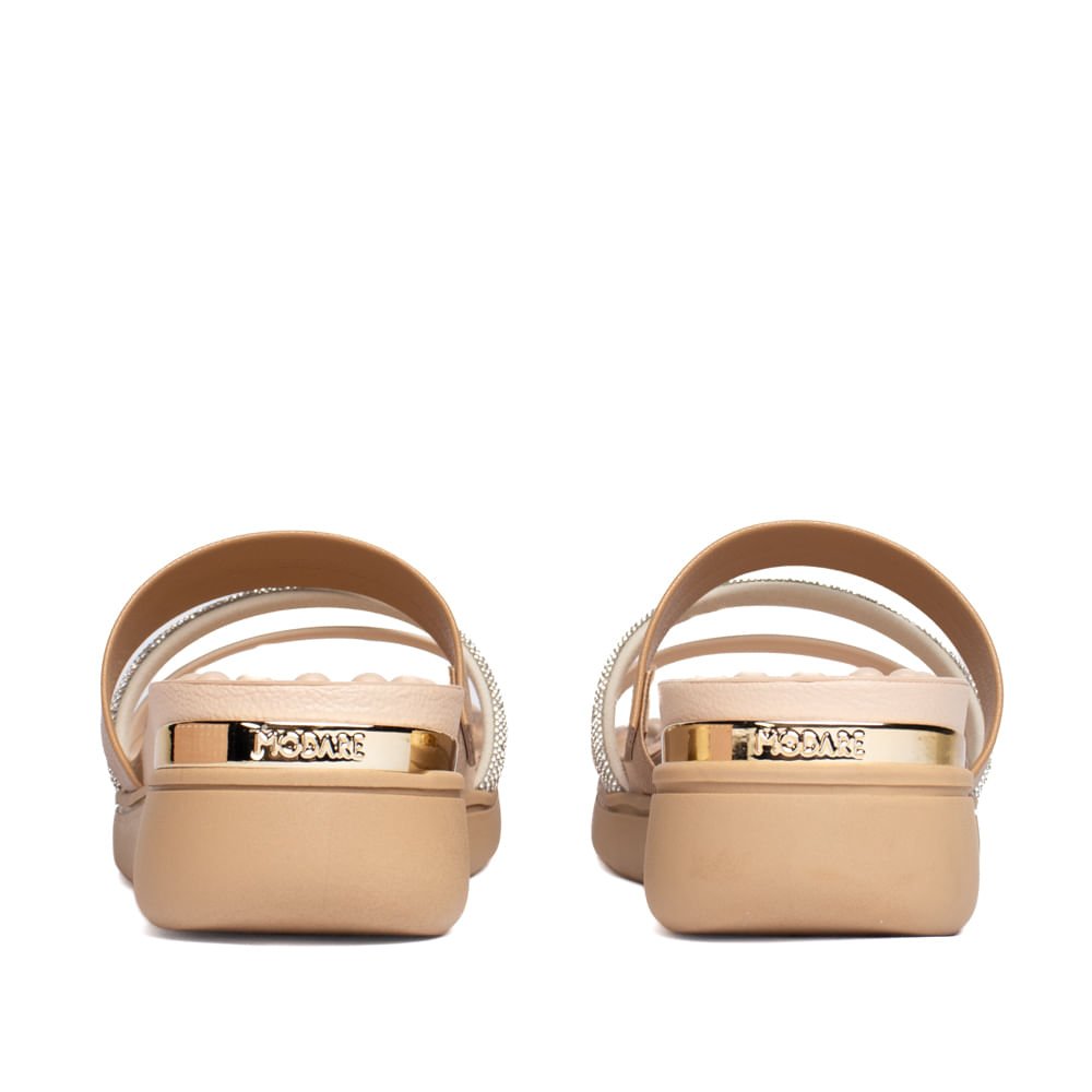 Tamanco Feminino Modare Anabela com Strass Bege Bege 3
