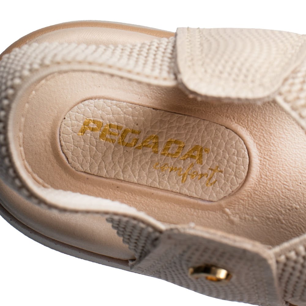 Sandália Feminina Pegada Knit Amortech Off White/Bege Off White 6