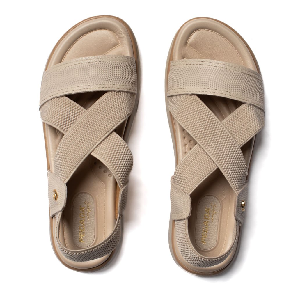 Sandália Feminina Pegada Knit Amortech Off White/Bege Off White 4