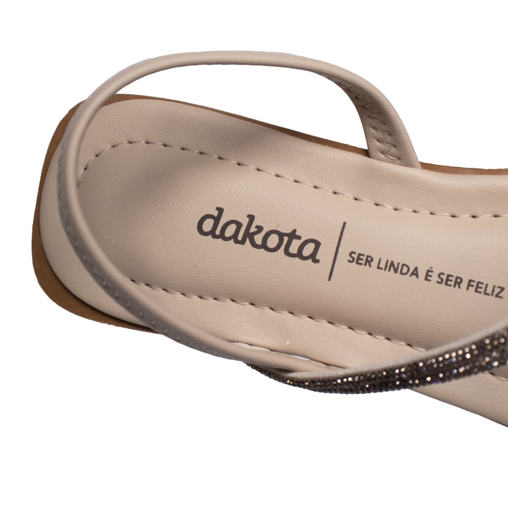 Mule Feminino Dakota Napa Strass Conforto Bege Bege 6