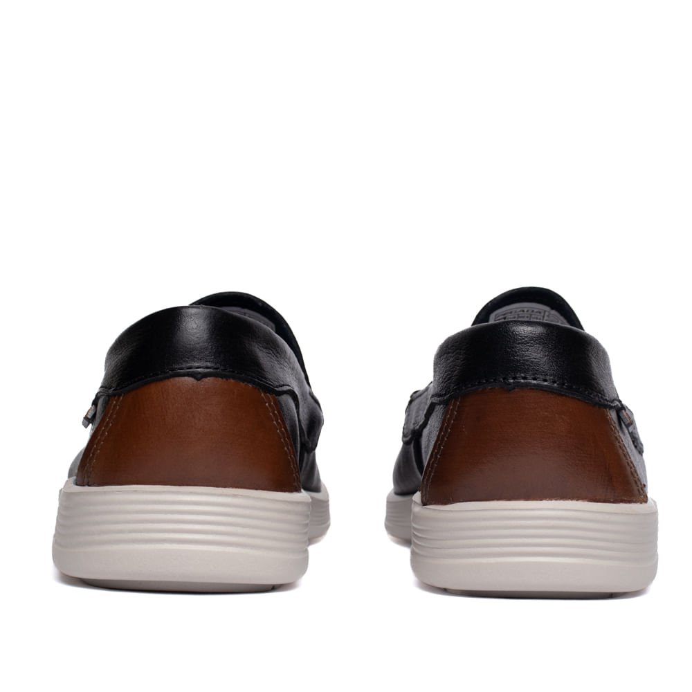 Sapato Masculino Pegada Couro Levitech Nature Preto/Marrom Preto/Marrom 3