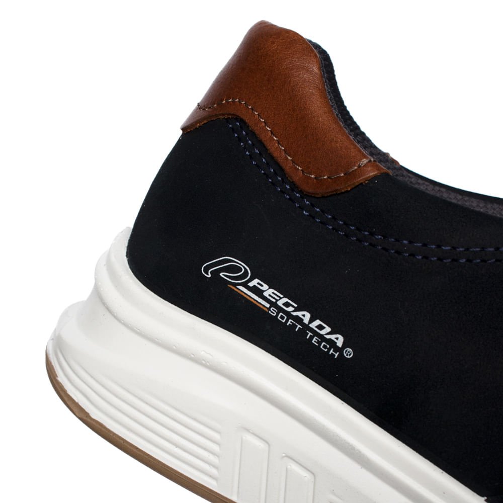 Sapato Masculino Pegada Slip On Nobuck Marinho/Marrom Marinho 4