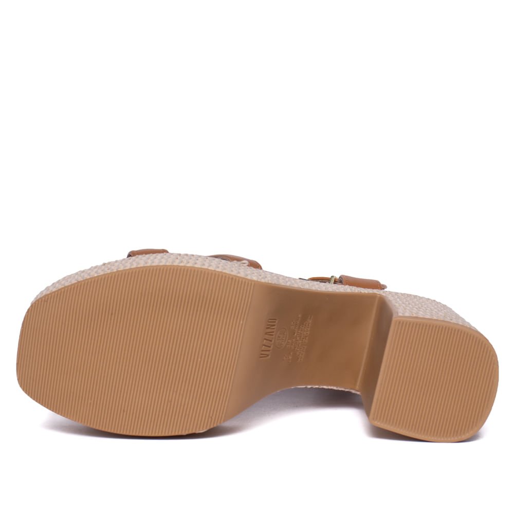 Sandália Feminina Vizzano Salto Bloco Napa Marrom Marrom 2