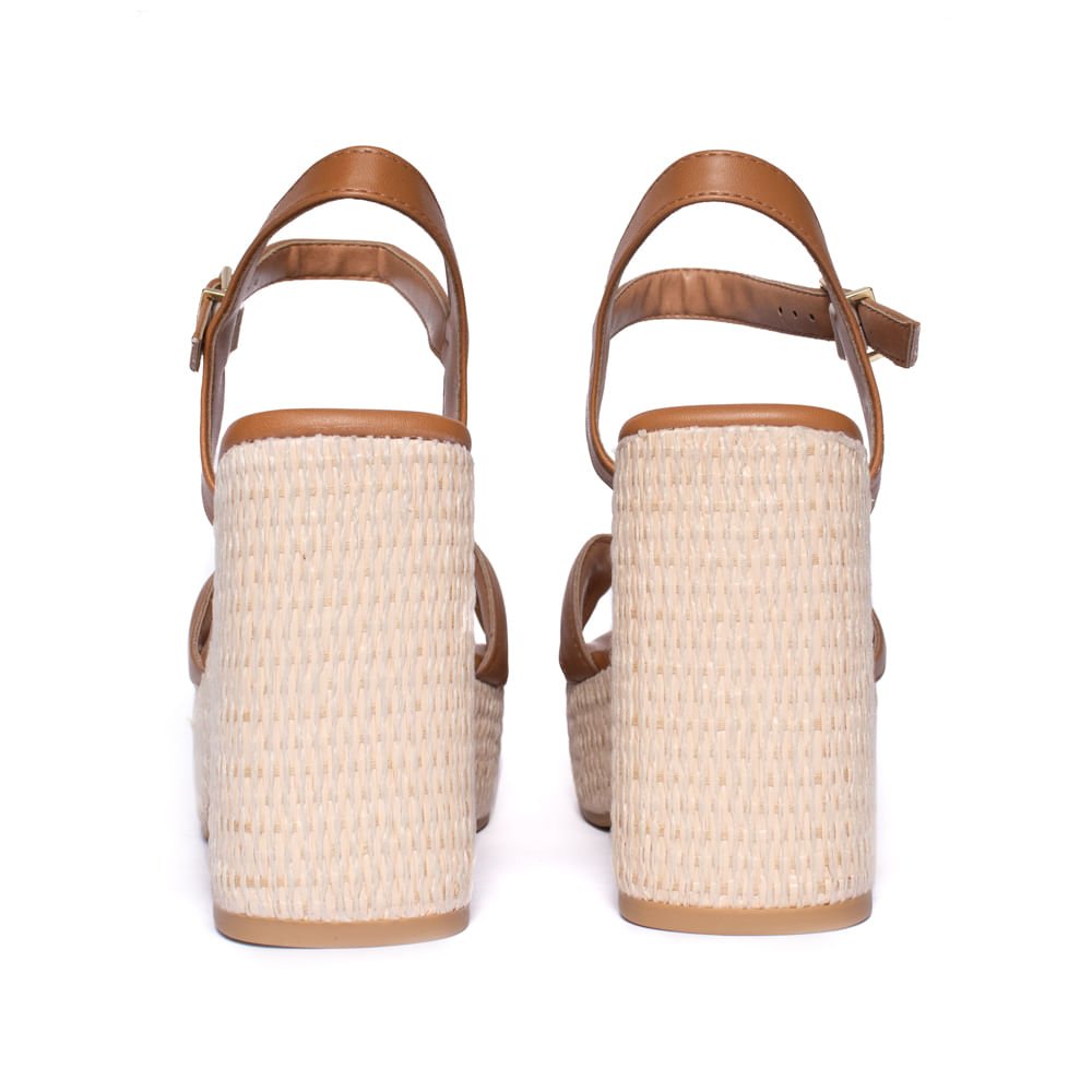 Sandália Feminina Vizzano Salto Bloco Napa Marrom Marrom 3