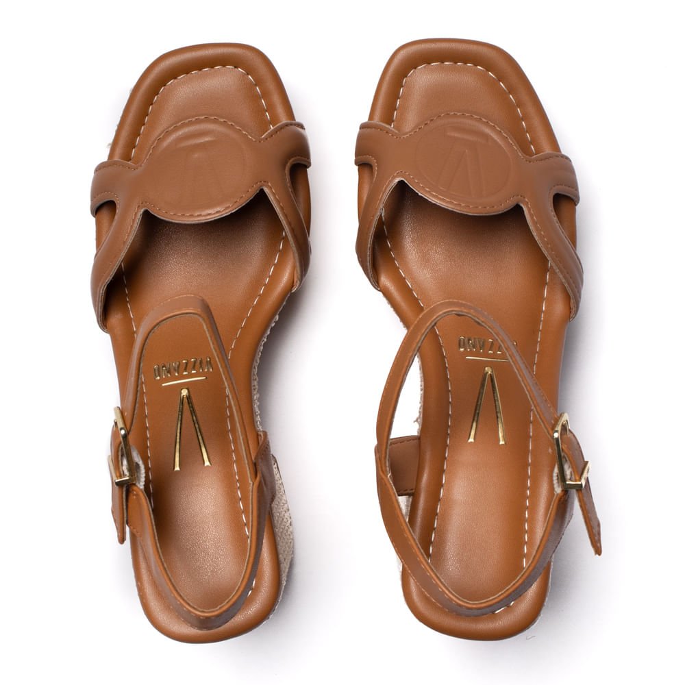 Sandália Feminina Vizzano Salto Bloco Napa Marrom Marrom 4