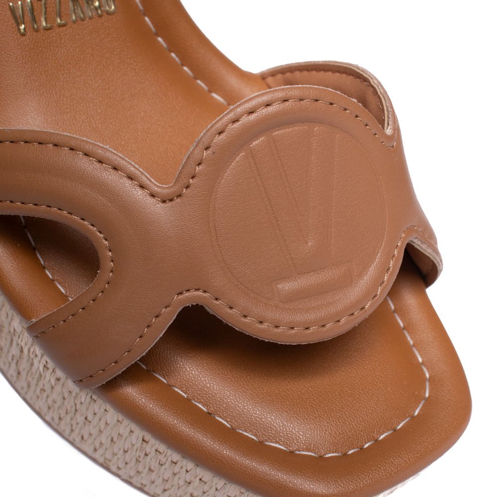 Sandália Feminina Vizzano Salto Bloco Napa Marrom Marrom 6