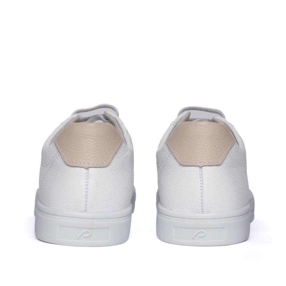Tênis Feminino Pegada Couro Munique Burnished Branco/Bege Branco/Bege 3