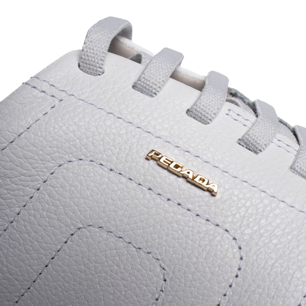 Tênis Feminino Pegada Couro Munique Burnished Branco/Bege Branco/Bege 5