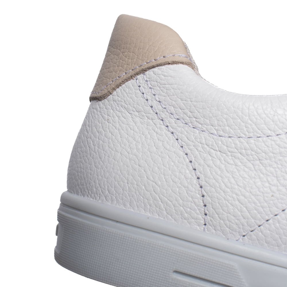 Tênis Feminino Pegada Couro Munique Burnished Branco/Bege Branco/Bege 6