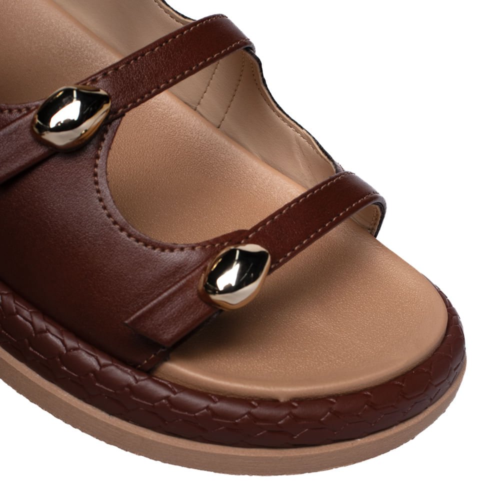 Sandália Feminina Ramarim Flatform Napa Marrom Escuro Marrom Escuro 4