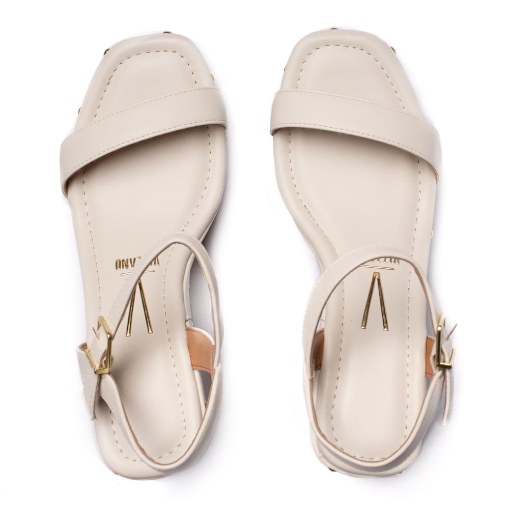 Sandália Feminina Vizzano Plataforma Pelica Off White/Marrom Off White 4