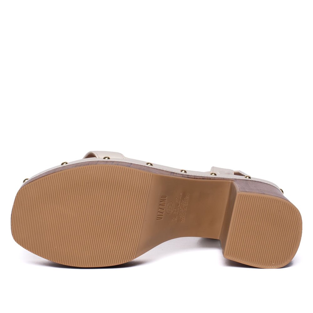 Sandália Feminina Vizzano Plataforma Pelica Off White/Marrom Off White 2