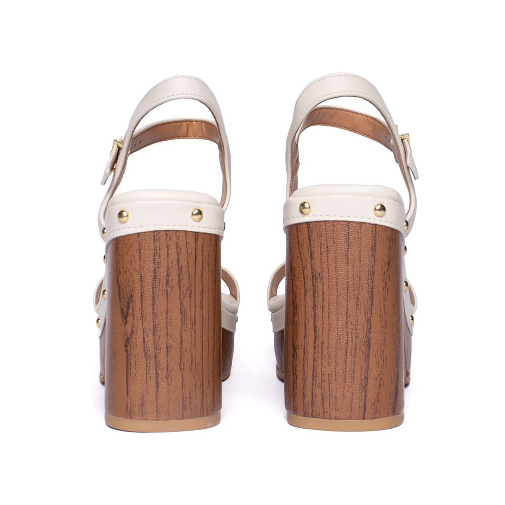Sandália Feminina Vizzano Plataforma Pelica Off White/Marrom Off White 3