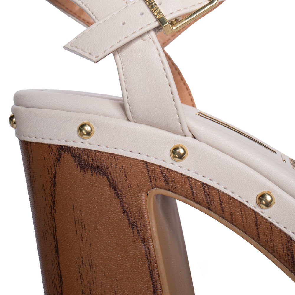 Sandália Feminina Vizzano Plataforma Pelica Off White/Marrom Off White 5