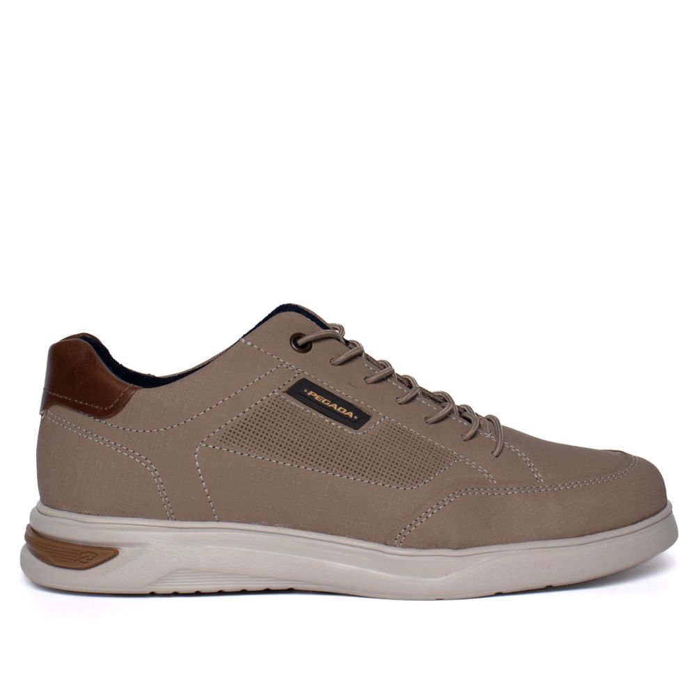 Sapatênis Masculino Pegada Couro Delta Levitech Bege Escuro