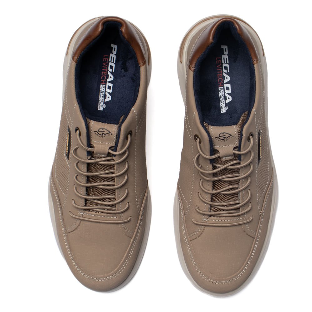 Sapatênis Masculino Pegada Couro Delta Levitech Bege Escuro Bege Escuro 4