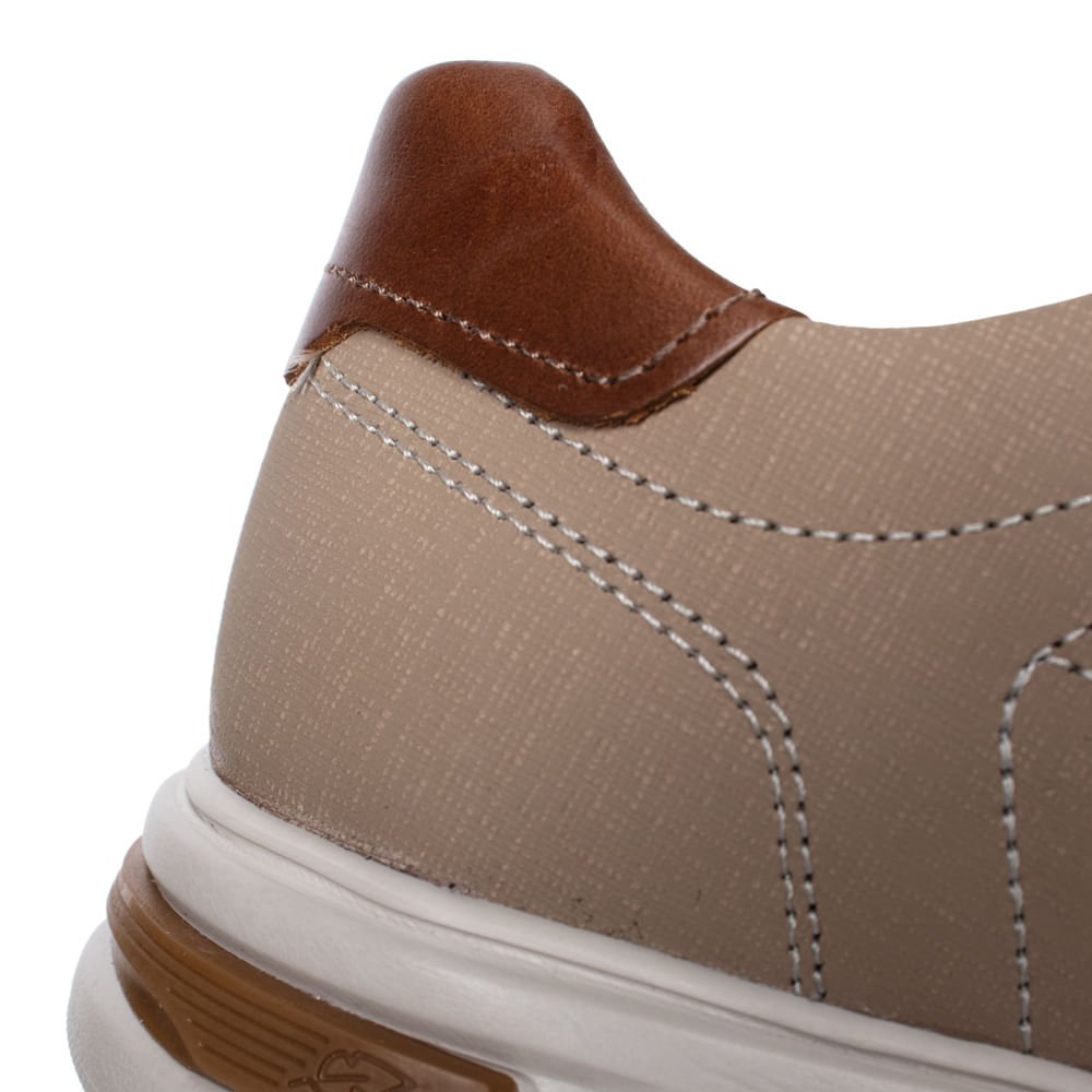 Sapatênis Masculino Pegada Couro Delta Levitech Bege Escuro Bege Escuro 6