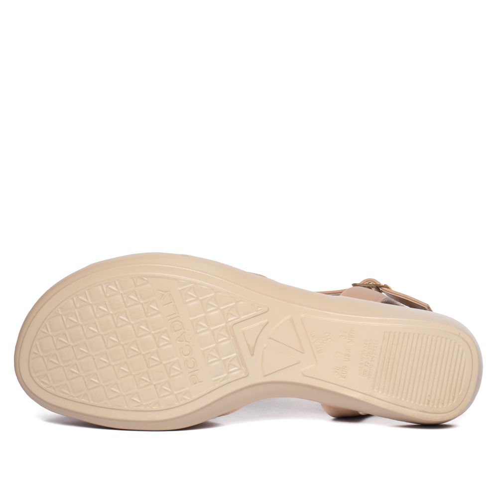Sandália Feminina Piccadilly Rasteira Napa Wide Fit Nude Nude 2