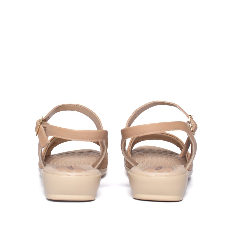 Sandália Feminina Piccadilly Rasteira Napa Wide Fit Nude Nude 3