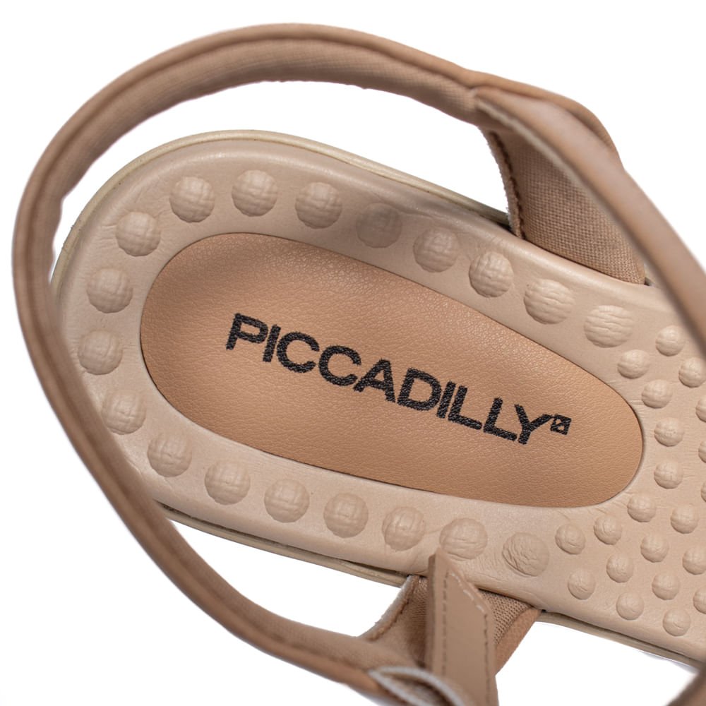 Sandália Feminina Piccadilly Rasteira Napa Wide Fit Nude Nude 6
