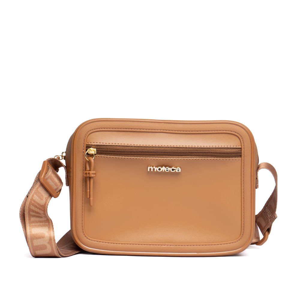 Bolsa Feminina Moleca Transversal Bolso Frontal Média Caramelo