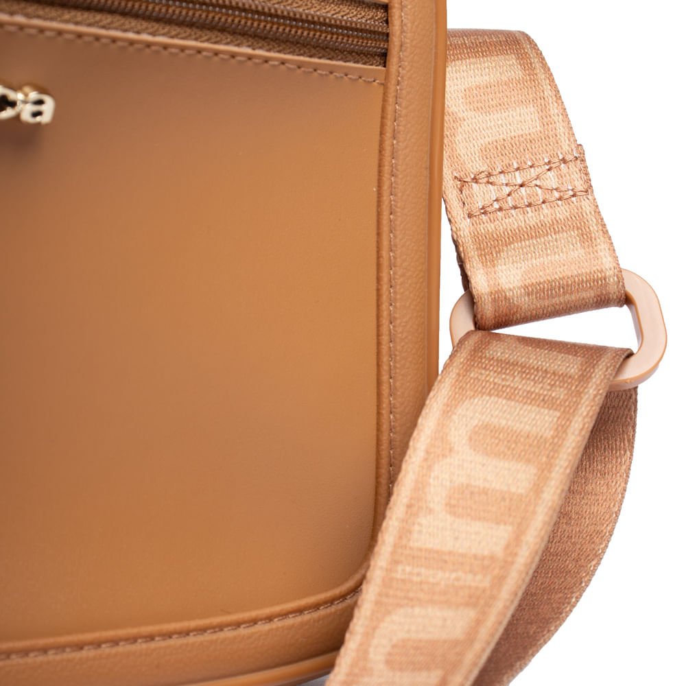 Bolsa Feminina Moleca Transversal Bolso Frontal Média Caramelo Caramelo 5