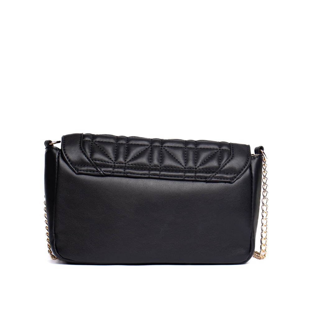 Bolsa Feminina Dakota Matelassê Transversal Pequena Preta Preto 2