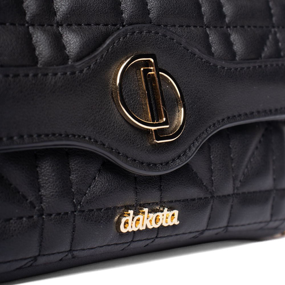 Bolsa Feminina Dakota Matelassê Transversal Pequena Preta Preto 4