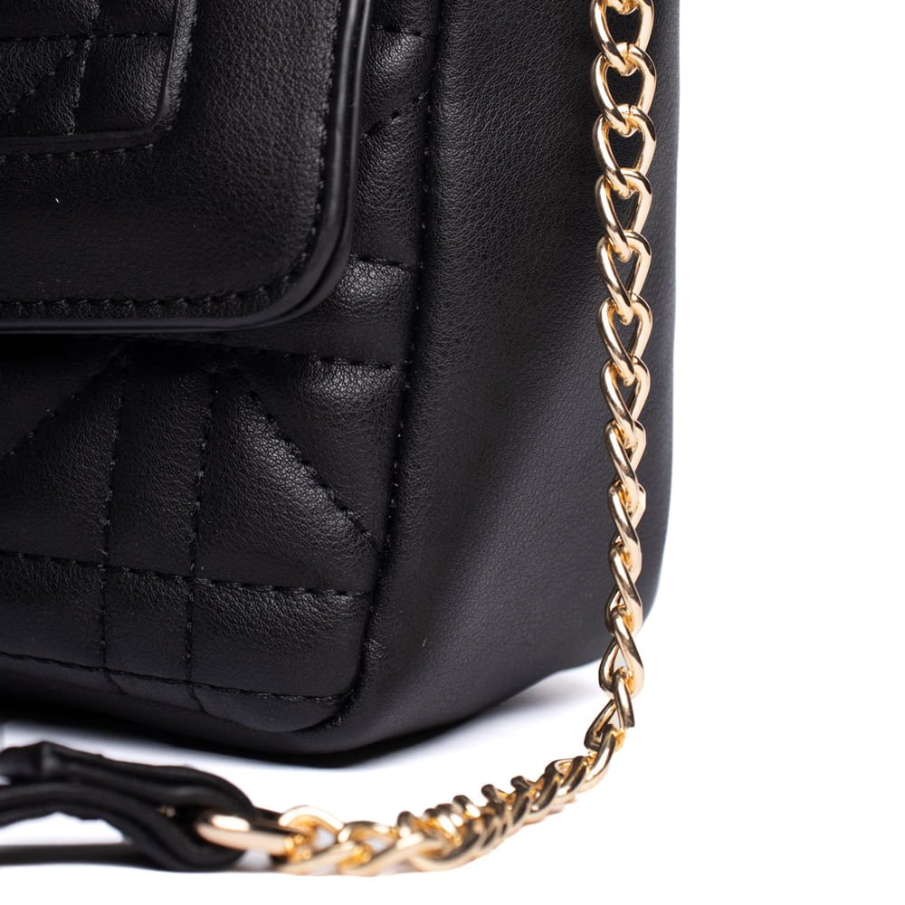 Bolsa Feminina Dakota Matelassê Transversal Pequena Preta Preto 5