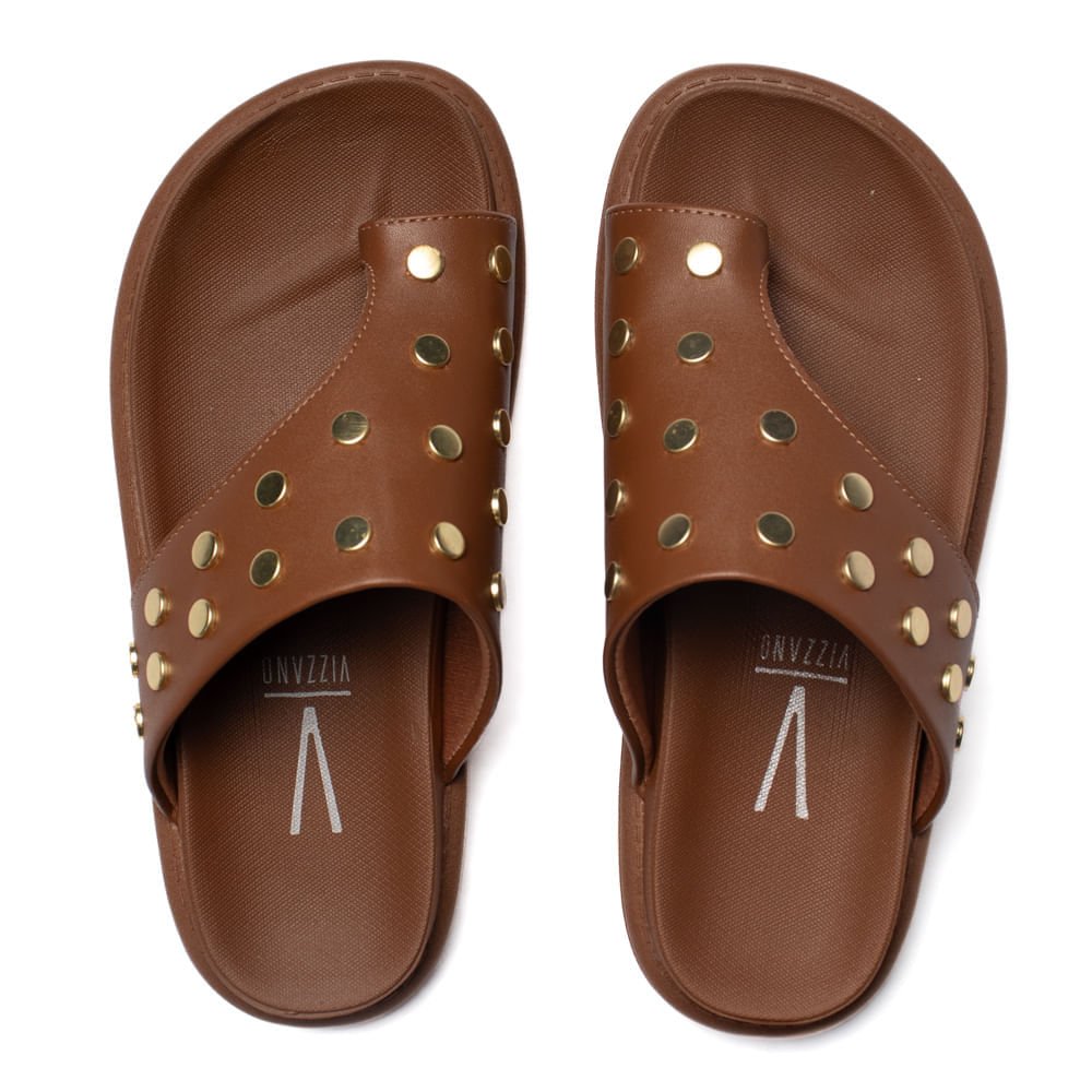 Chinelo Feminino Vizzano Flatform Metalizado Marrom