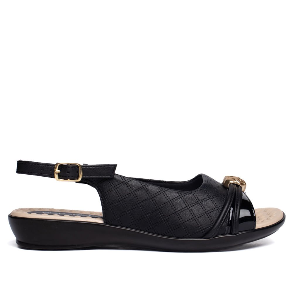 Sandália Feminina Piccadilly Slingback Napa Preto