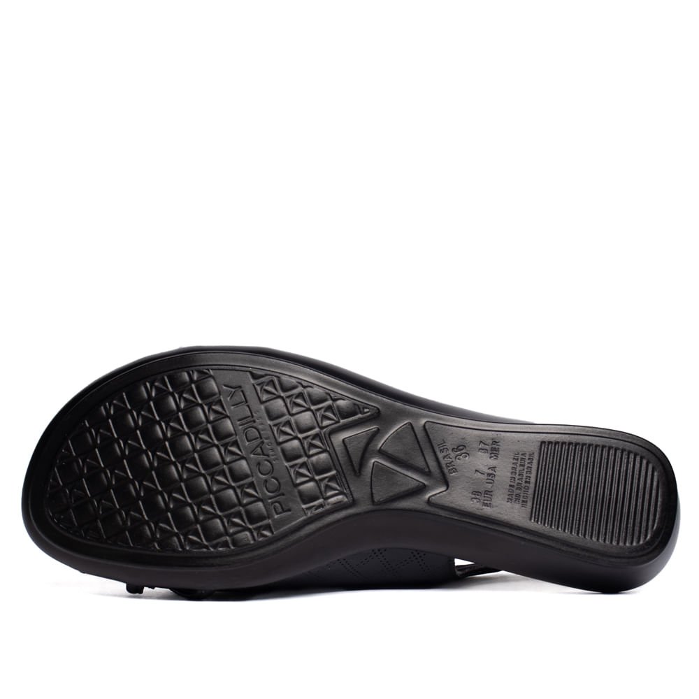 Sandália Feminina Piccadilly Slingback Napa Preto Preto 2