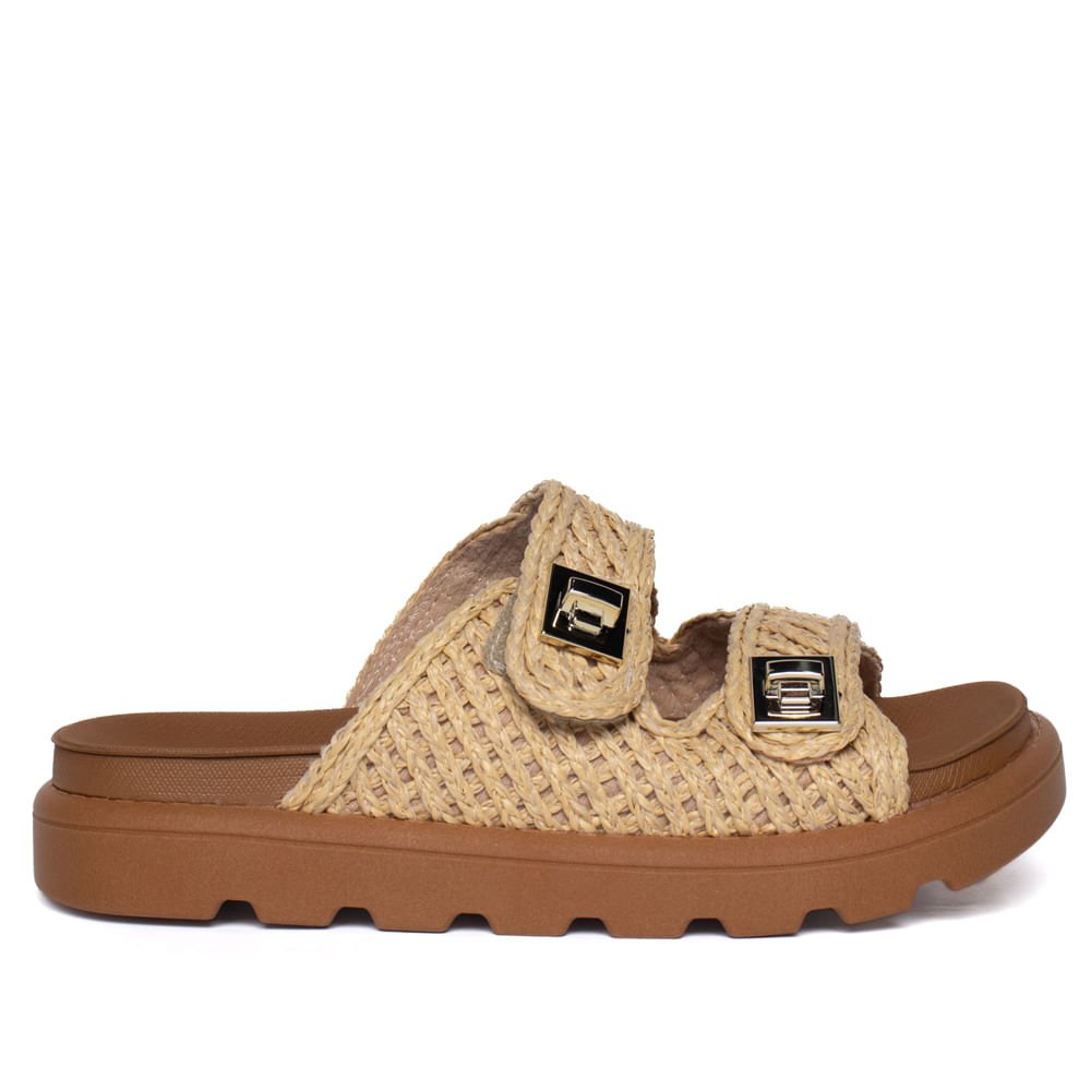 Chinelo Feminino Vizzano Flatform Tira Bege/Marrom