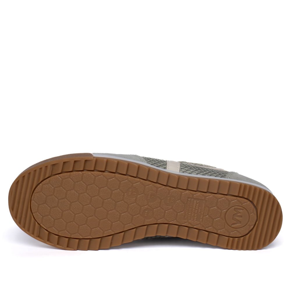 Tênis Feminino Via Marte Camurça Tela Verde/Branco Cinza/Bege 2