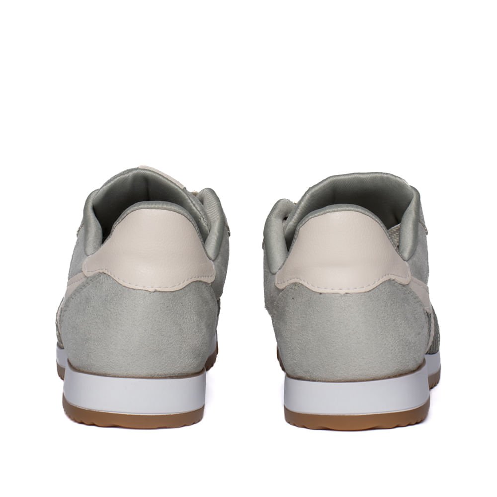 Tênis Feminino Via Marte Camurça Tela Verde/Branco Cinza/Bege 3