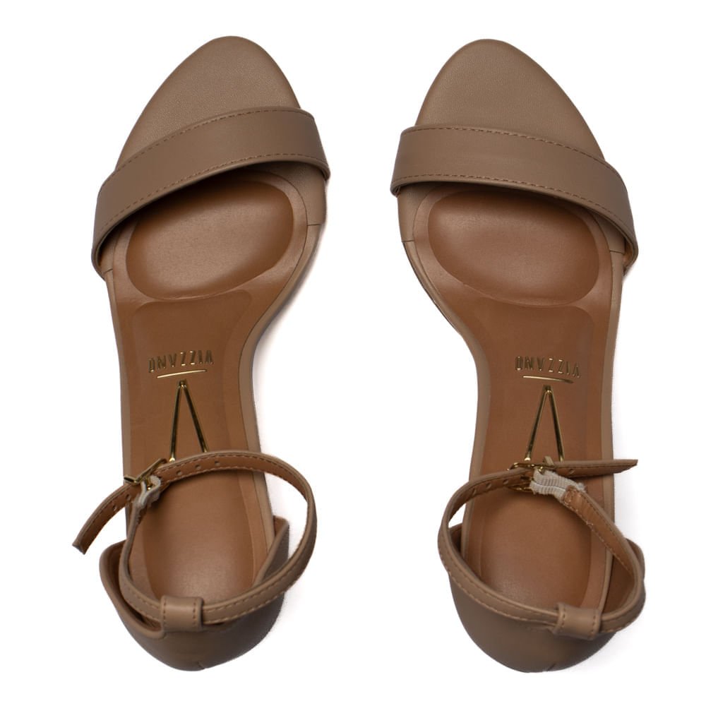 Sandália Feminina Vizzano Pelica Salto Fino Bege Bege 4