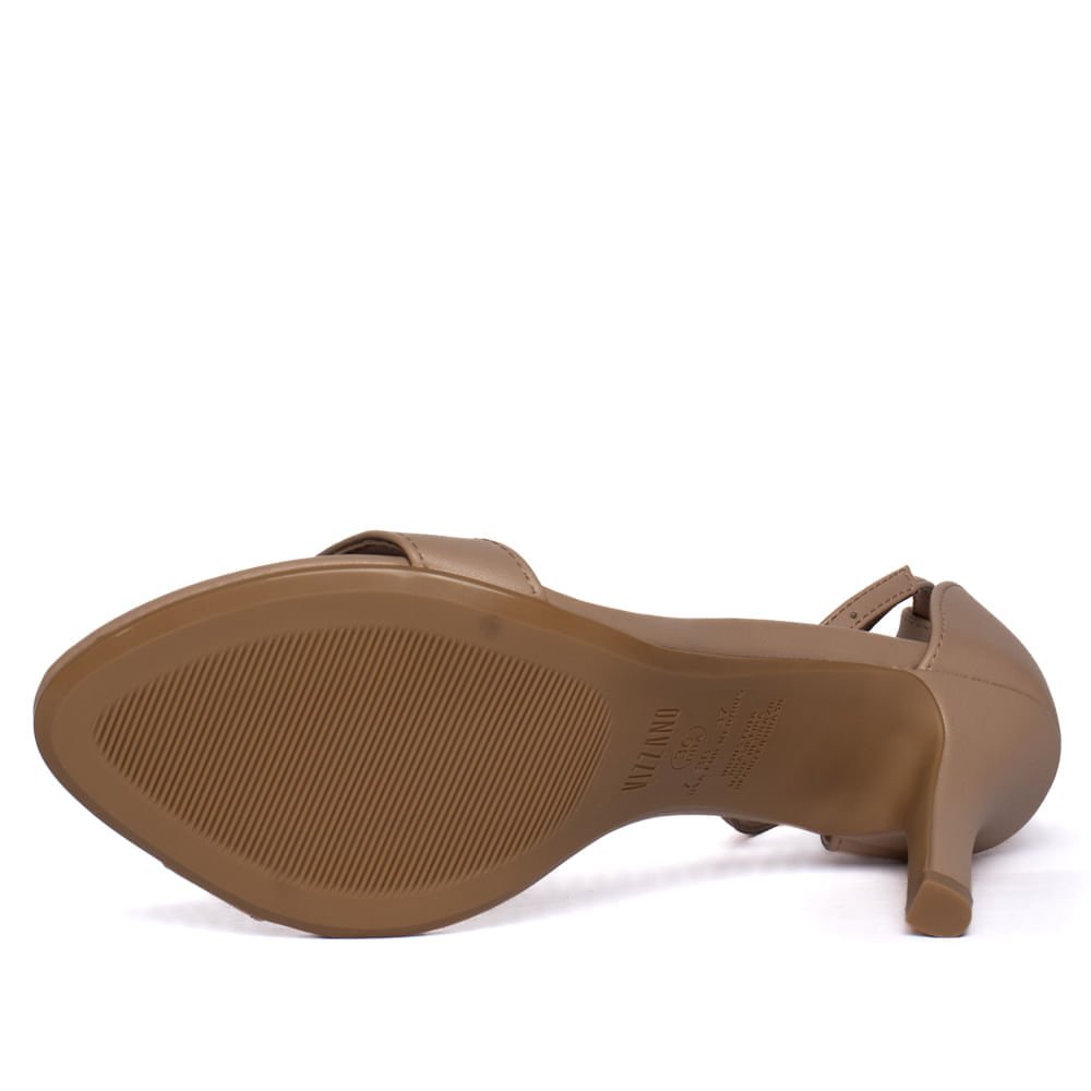 Sandália Feminina Vizzano Pelica Salto Fino Bege Bege 2