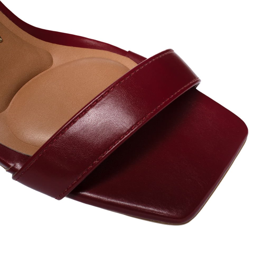 Sandália Feminina Vizzano Napa Salto Grosso Bordô Bordô 4