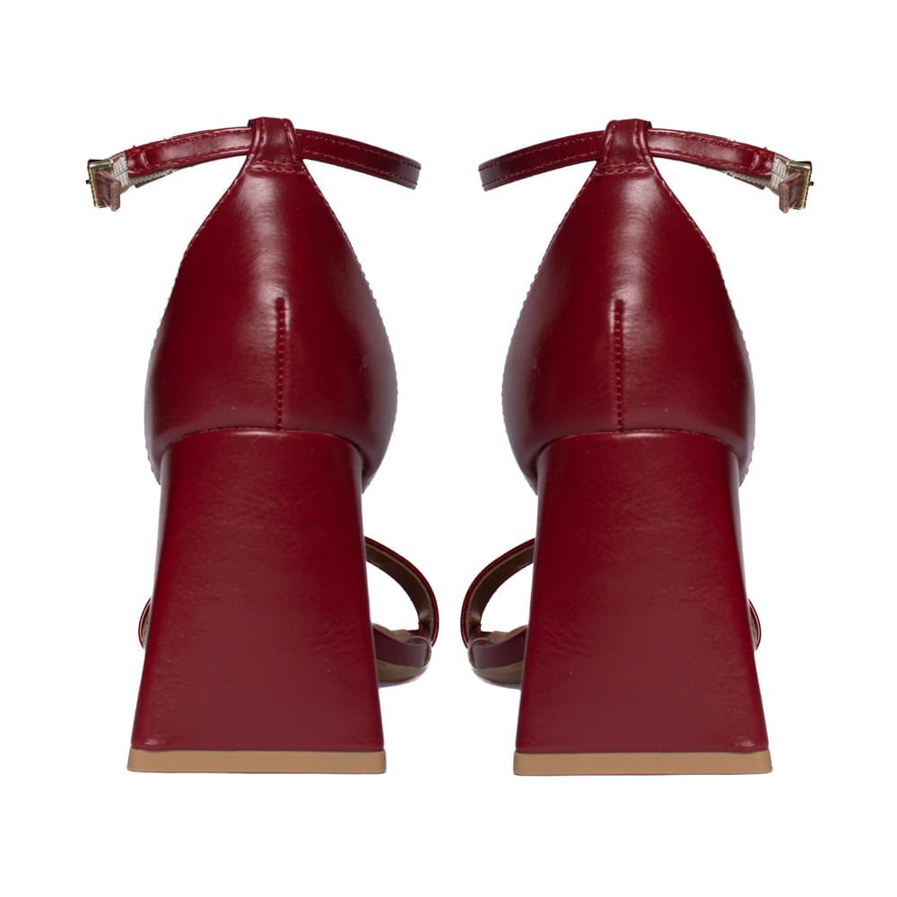 Sandália Feminina Vizzano Napa Salto Grosso Bordô Bordô 3
