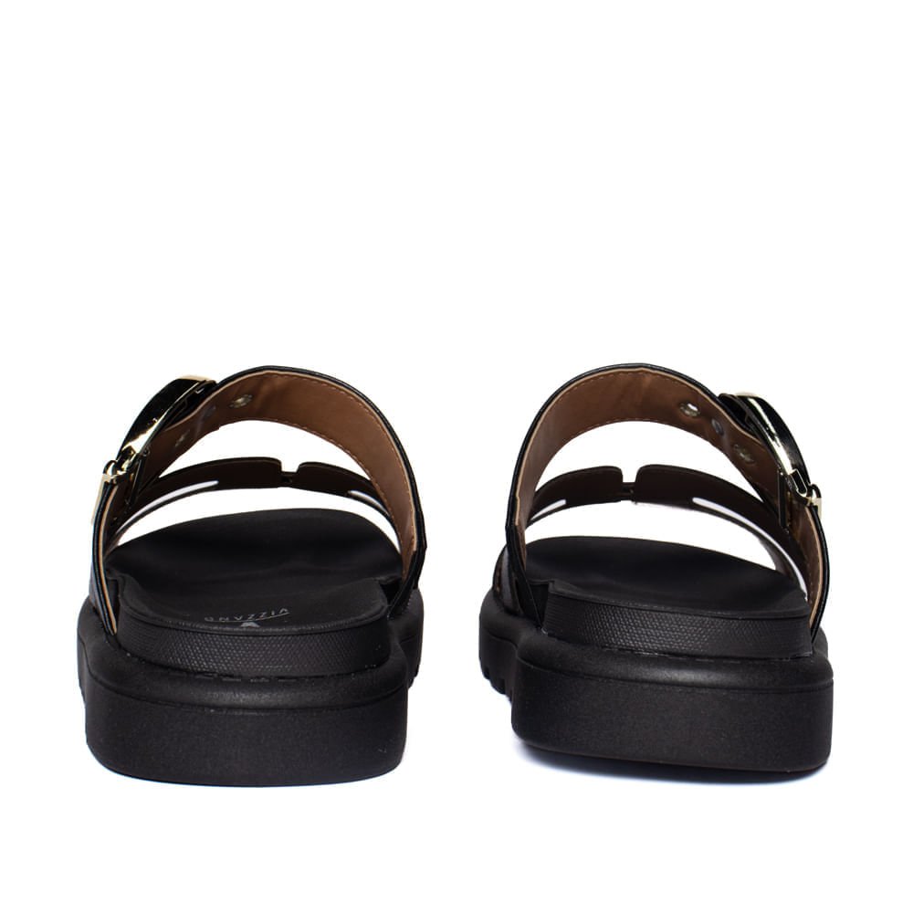 Chinelo Slide Feminino Vizzano Flatform Tratorado Preto Preto 4