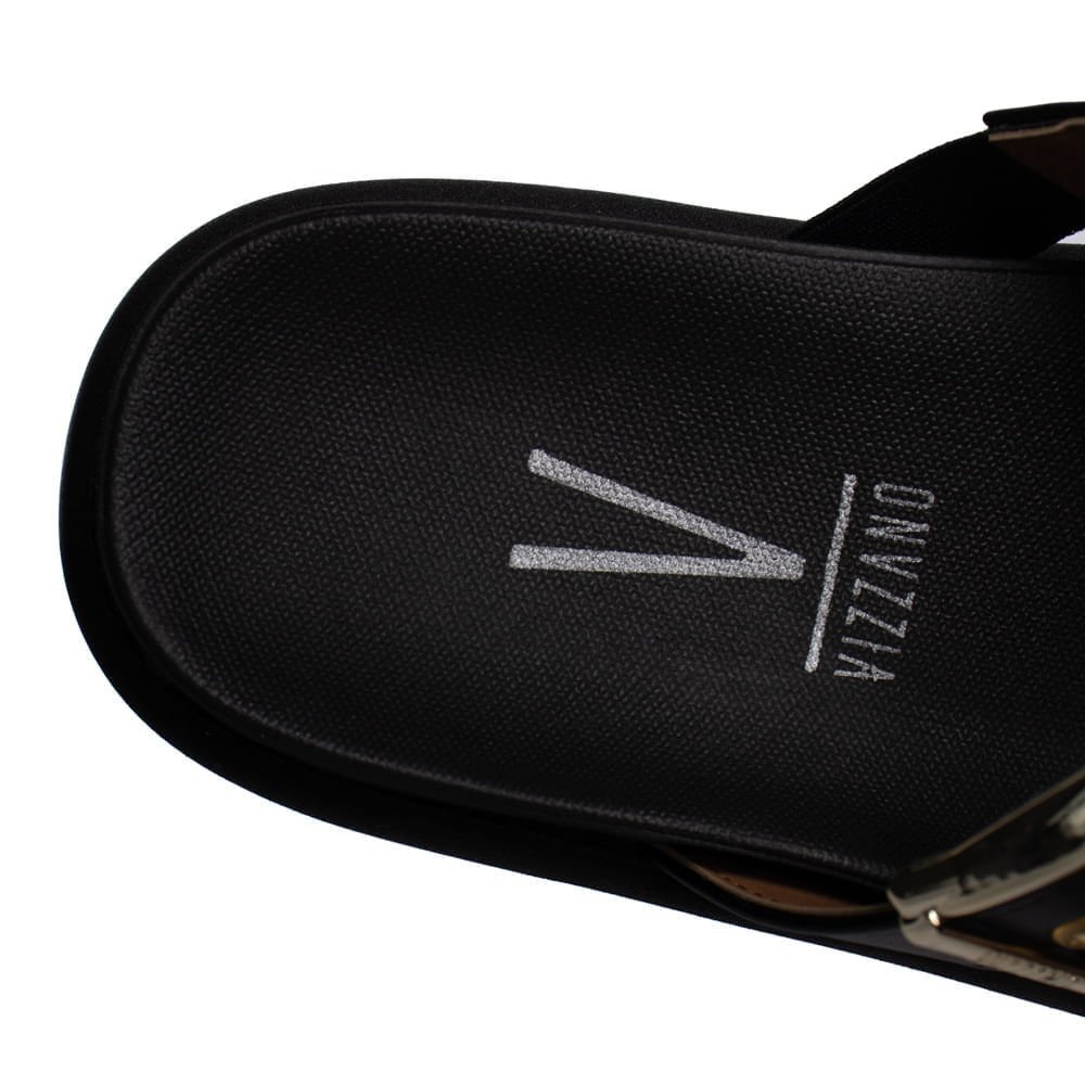 Chinelo Slide Feminino Vizzano Flatform Tratorado Preto Preto 6